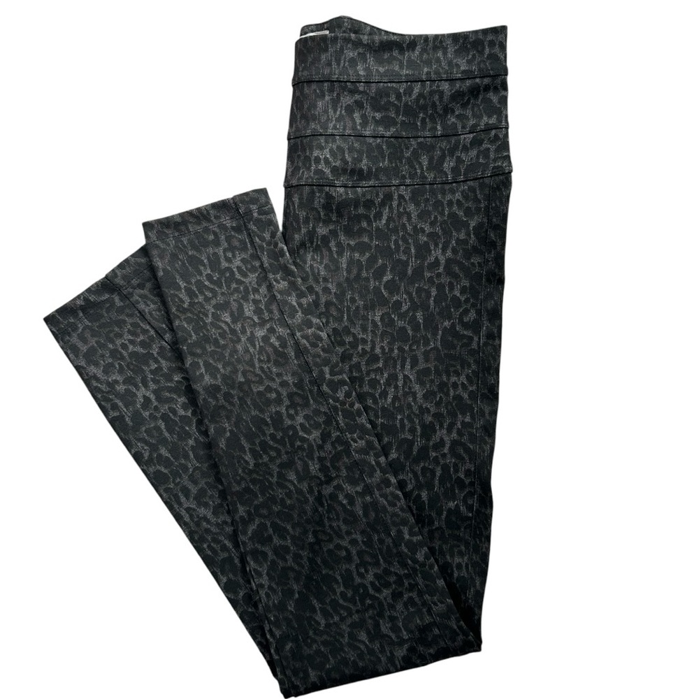 JOLT Women’s Leopard Print Leggings Black/Charcoal Gray High Waist Ankle M